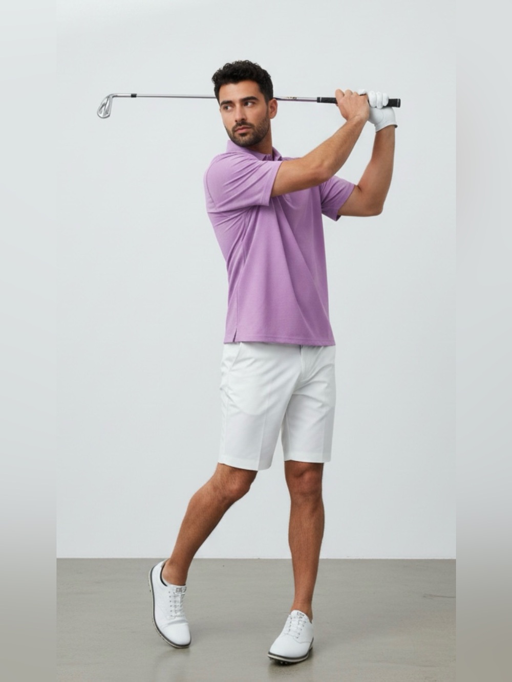 NWT- Men's Jacquard Performance Polo in Lavender